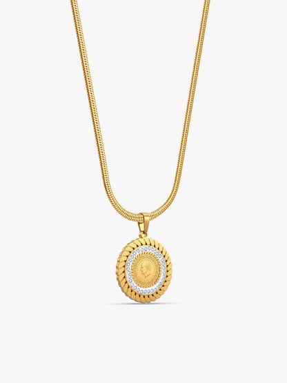 IXIA by GIVA Coin Couture Gold Plated Pendant With Chain