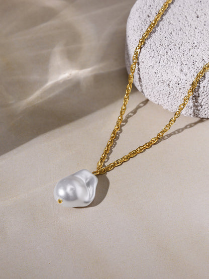IXIA by GIVA Pearlfect One Gold Plated Pendant With Chain