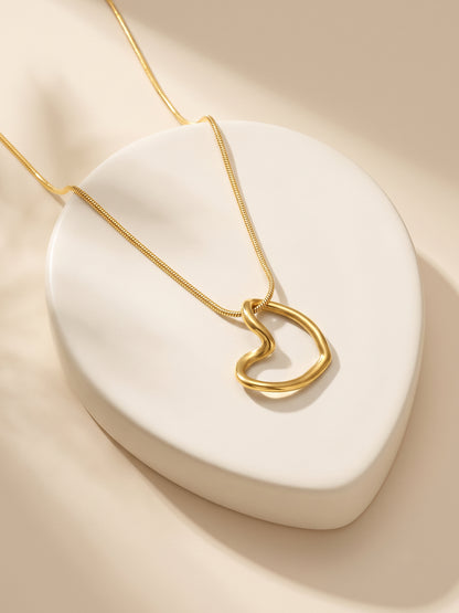 IXIA by GIVA Tilted Love Gold Plated Pendant With Chain