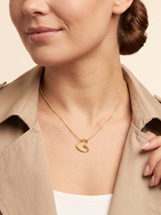 IXIA by GIVA Tilted Love Gold Plated Pendant With Chain