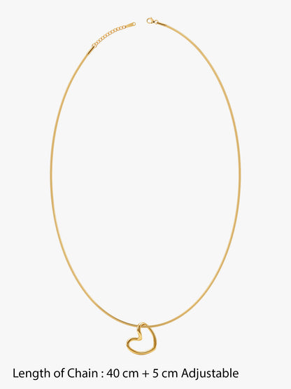 IXIA by GIVA Tilted Love Gold Plated Pendant With Chain