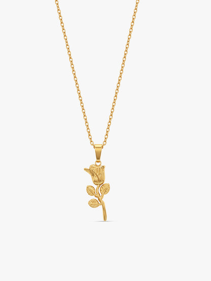 IXIA by GIVA Rosemarked Gold Plated Pendant With Chain