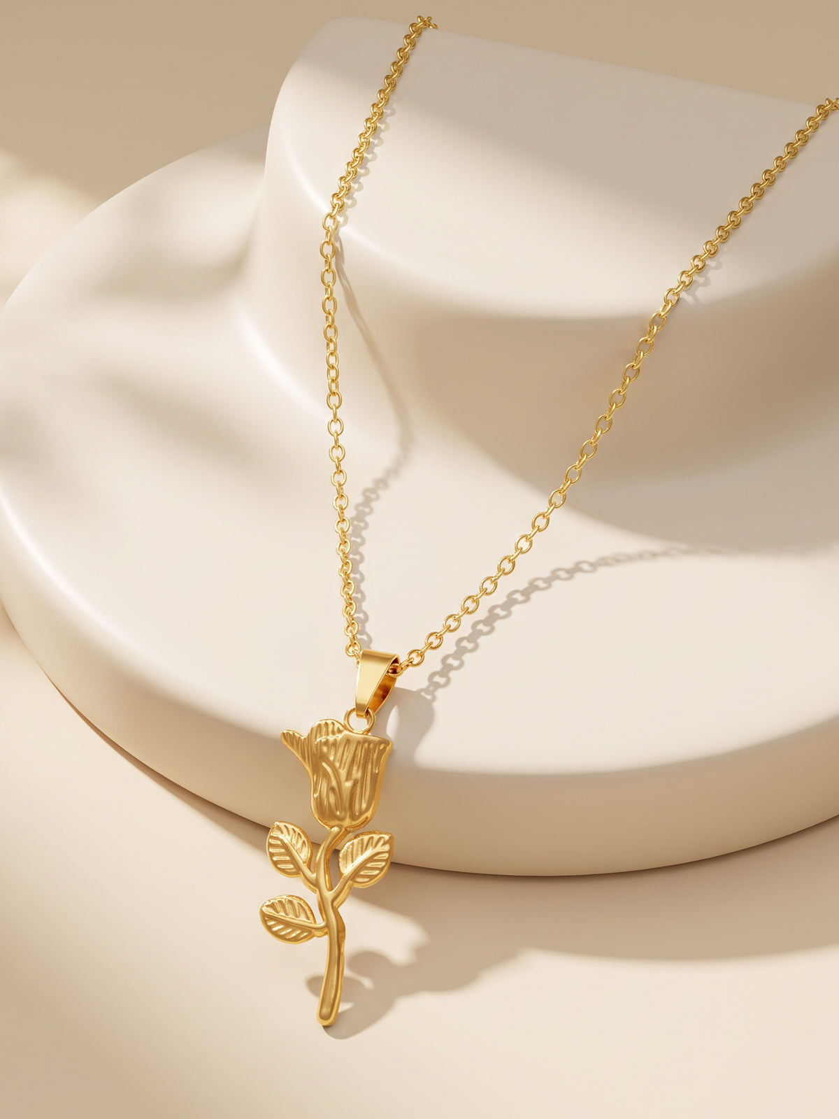 IXIA by GIVA Rosemarked Gold Plated Pendant With Chain