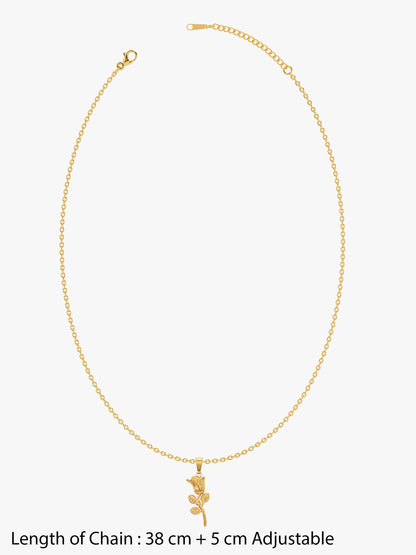 IXIA by GIVA Rosemarked Gold Plated Pendant With Chain