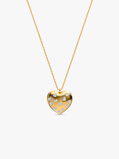 Heart Lock Gold Plated Pendant With Link Chain