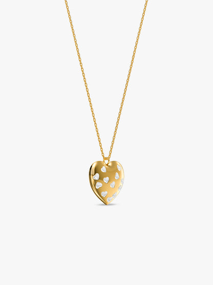 Heart Lock Gold Plated Pendant With Link Chain