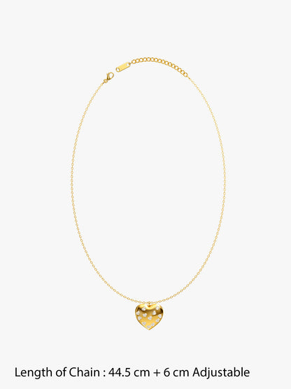 Heart Lock Gold Plated Pendant With Link Chain