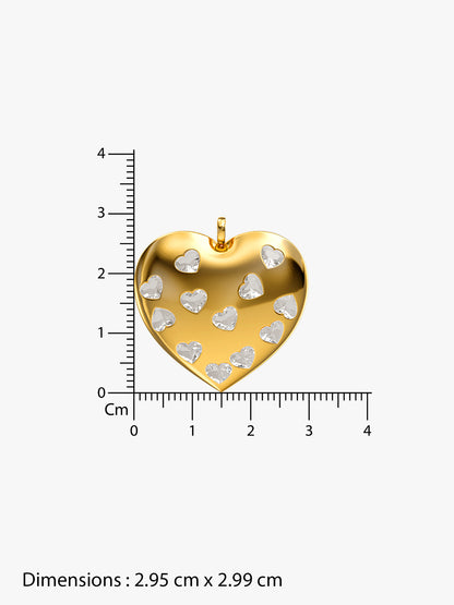 Heart Lock Gold Plated Pendant With Link Chain
