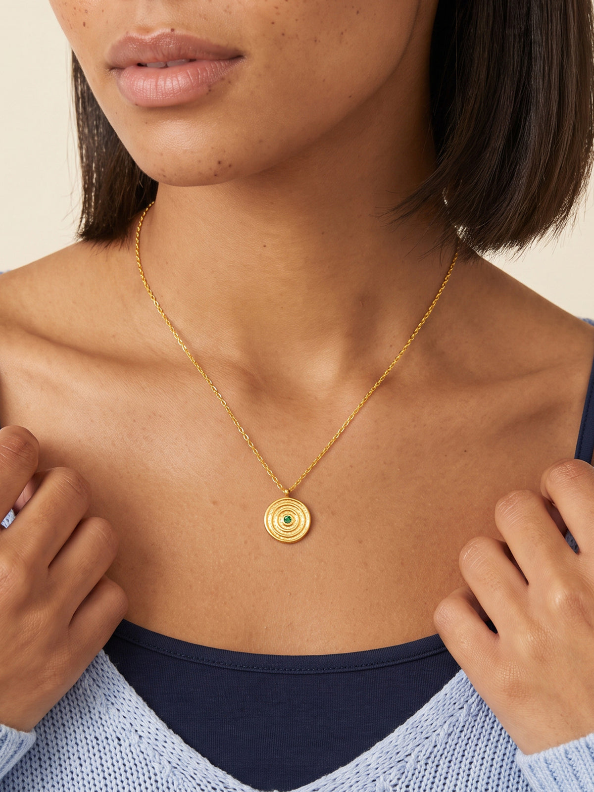 IXIA by GIVA Midnight Portal Gold Plated Pendant With Chain