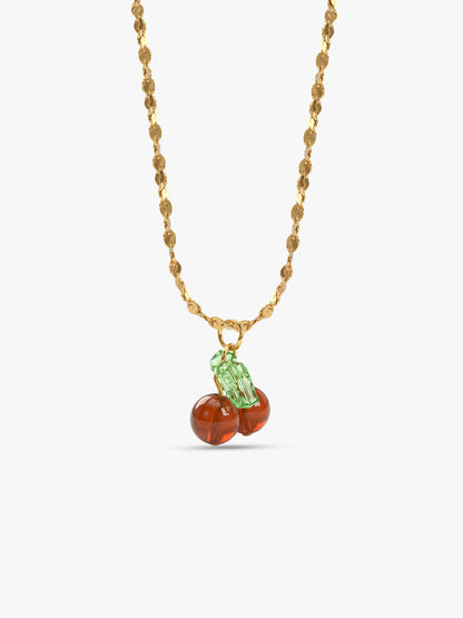 IXIA by GIVA Cherry Pick Gold Plated Pendant With Chain