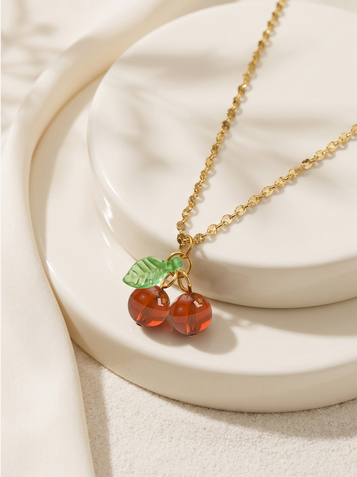 IXIA by GIVA Cherry Pick Gold Plated Pendant With Chain