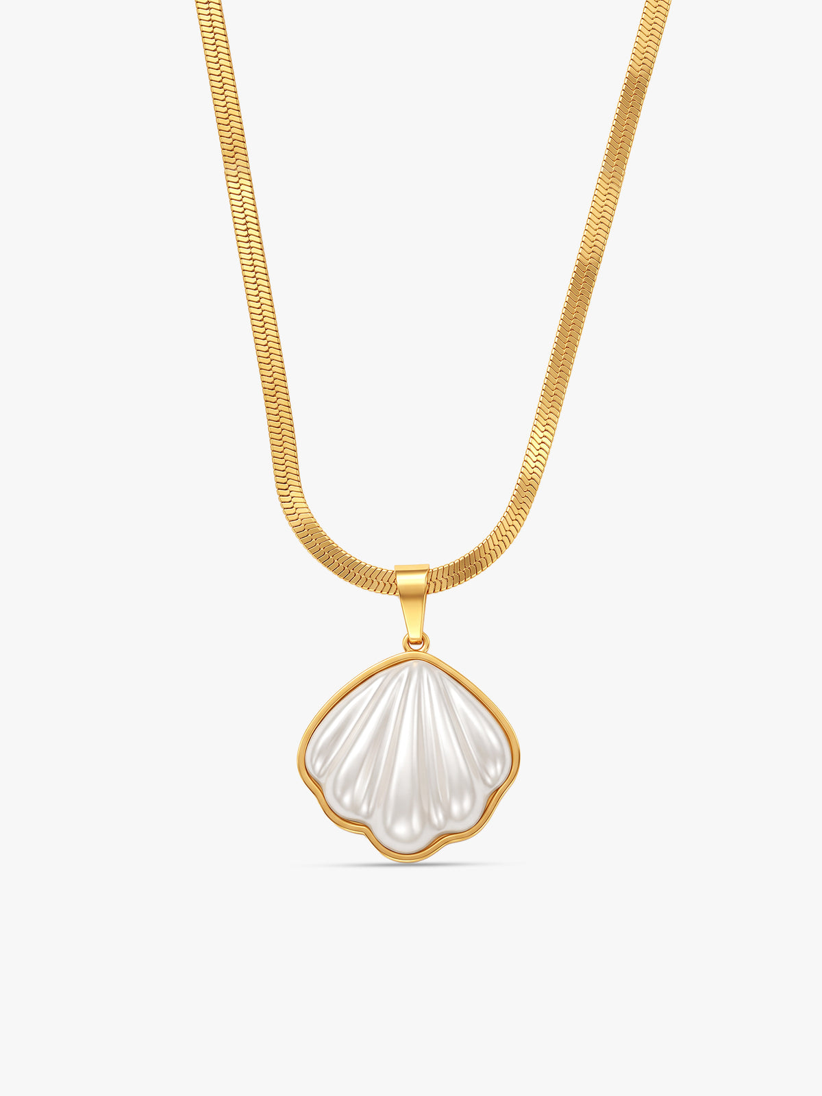 IXIA by GIVA Shell Game Gold Plated Pendant With Chain