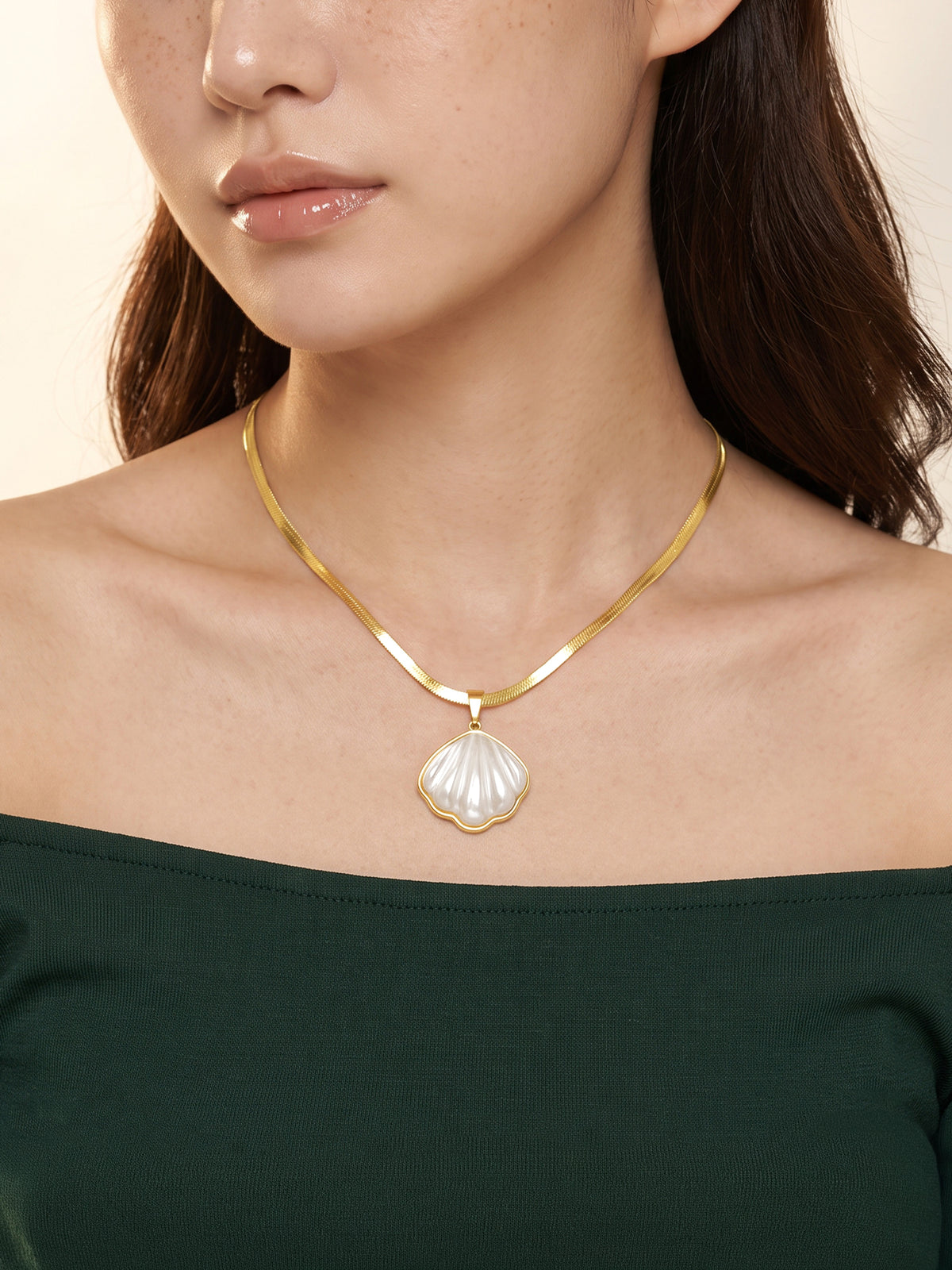 IXIA by GIVA Shell Game Gold Plated Pendant With Chain