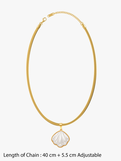 IXIA by GIVA Shell Game Gold Plated Pendant With Chain
