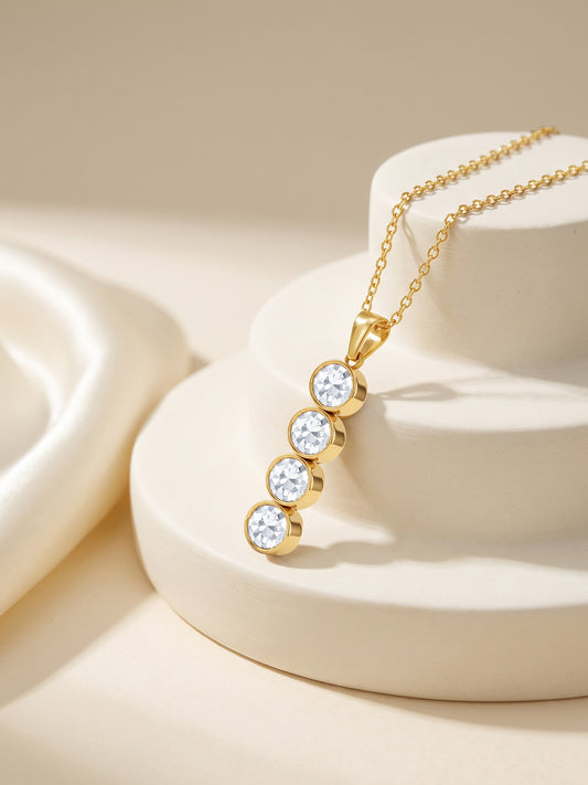 IXIA by GIVA Line of Shine Gold Plated Pendant With Chain