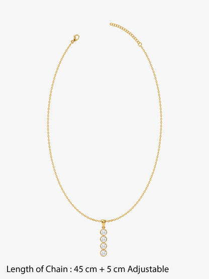 IXIA by GIVA Line of Shine Gold Plated Pendant With Chain