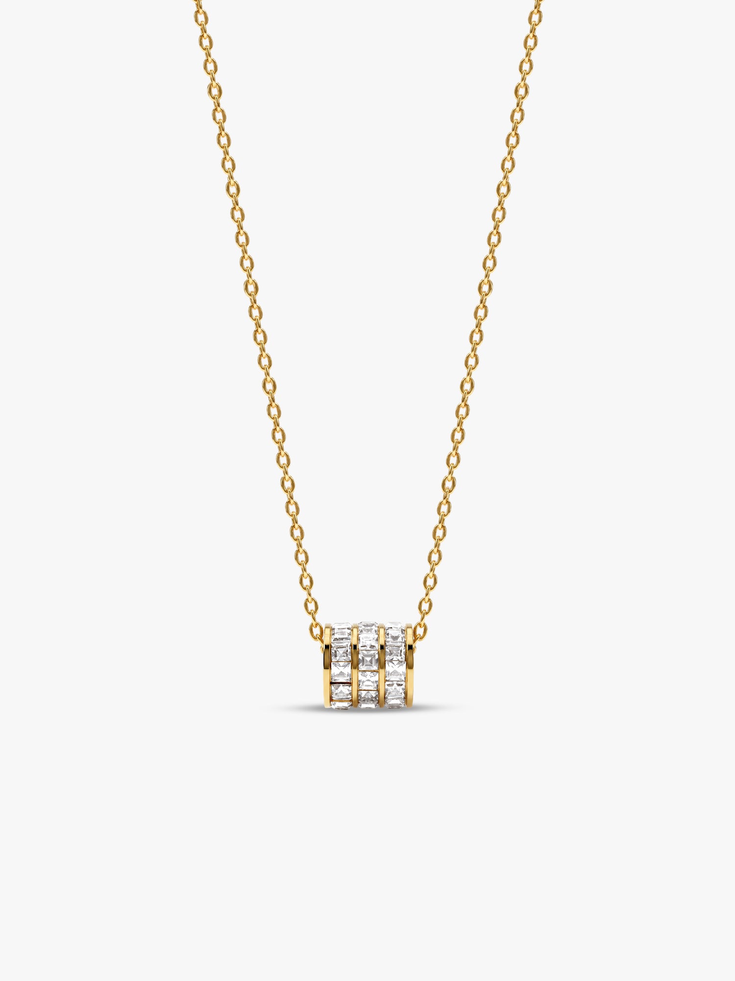 Stone Bar Gold Plated Pendant With Link Chain
