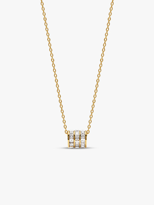 Stone Bar Gold Plated Pendant With Link Chain