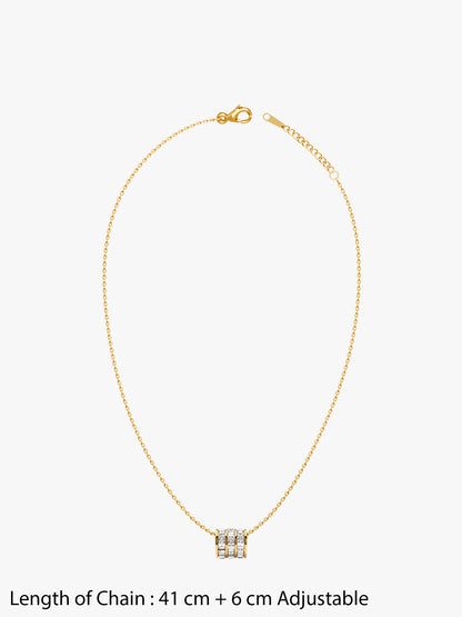 OnnMe by GIVA Stone Bar Gold Plated Pendant With Link Chain