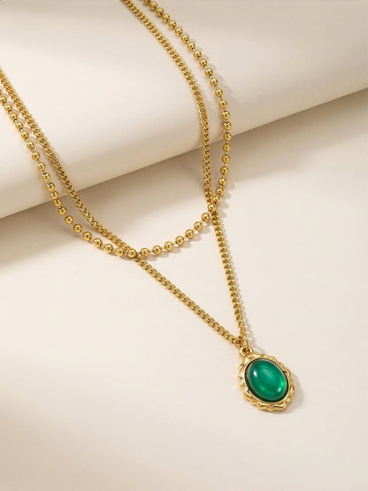 Green Theory Gold Plated Pendant with Chain
