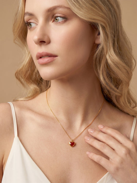 OnnMe by GIVA Heart Flick Gold Plated Pendant with Link Chain