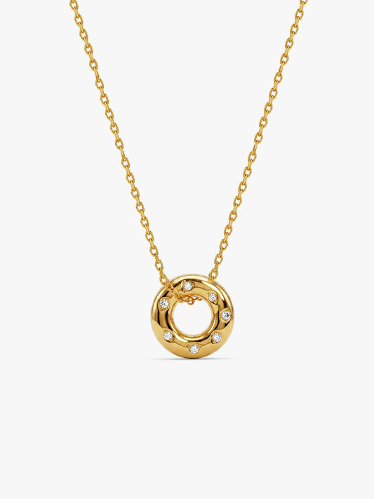 Orbit Gold Plated Pendant with Link Chain