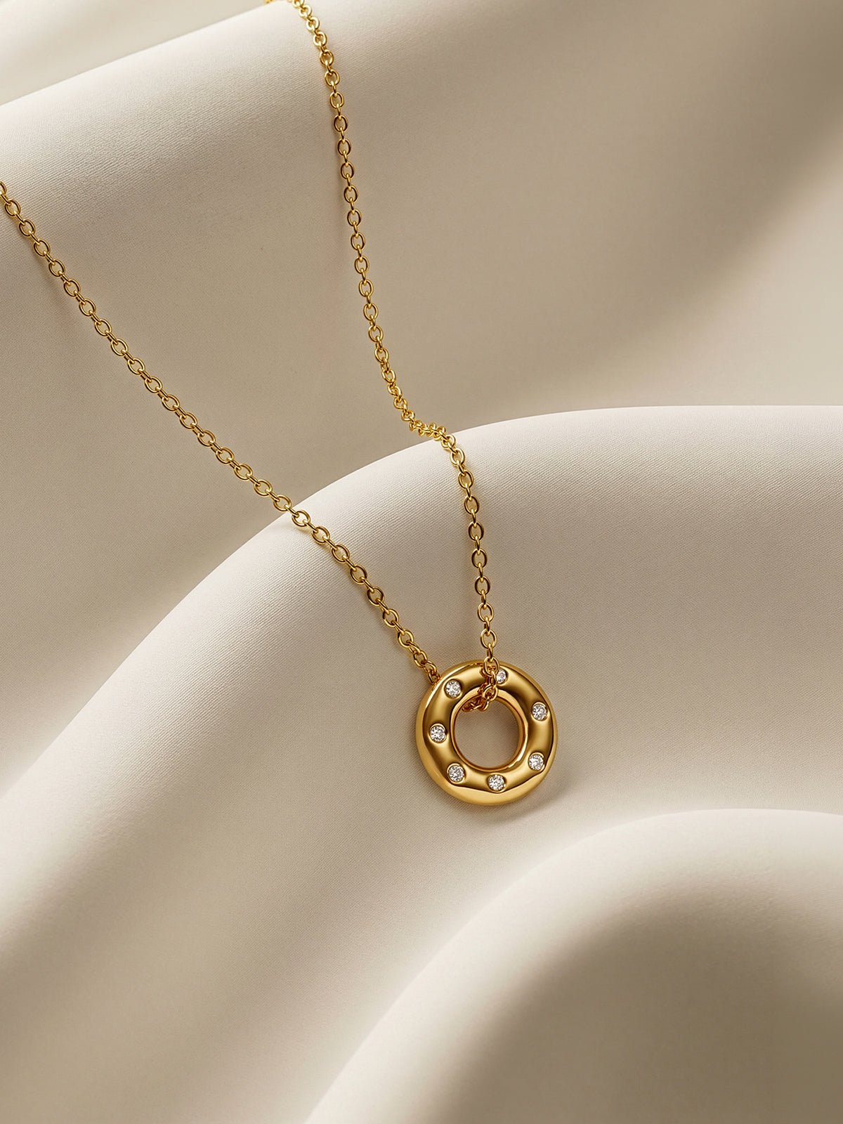 IXIA by GIVA Orbit Gold Plated Pendant with Link Chain