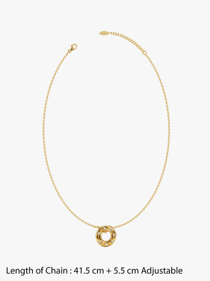 Orbit Gold Plated Pendant with Link Chain