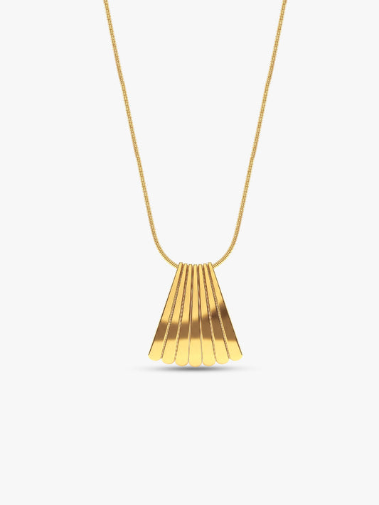 Fan Glow Gold Plated Pendant with Link Chain