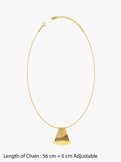 Fan Glow Gold Plated Pendant with Link Chain