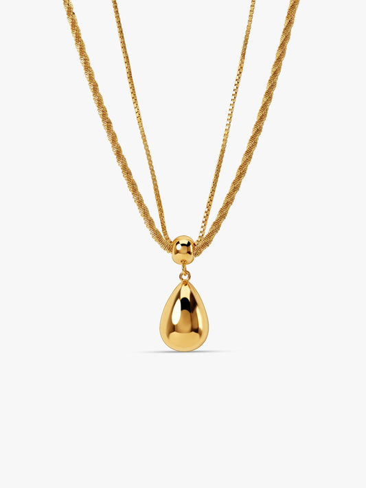Melt Dot Gold Plated Pendant with Chain