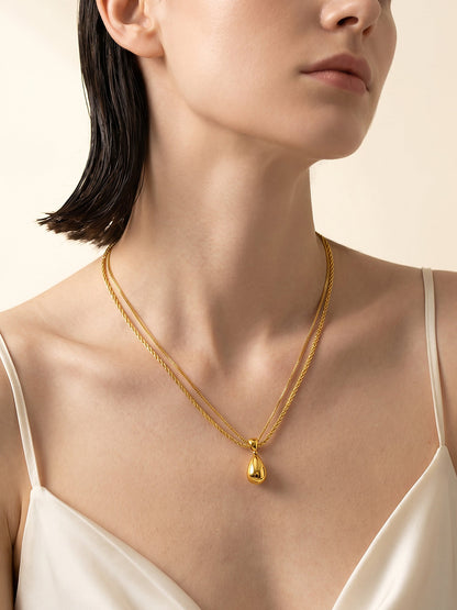 Melt Dot Gold Plated Pendant with Chain