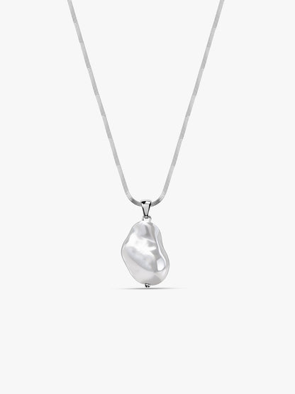 Liquid Static Rhodium Plated Chain Necklace