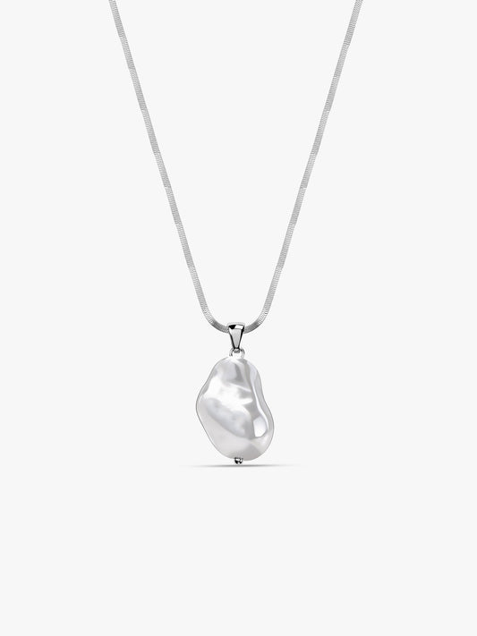 Liquid Static Rhodium Plated Chain Necklace