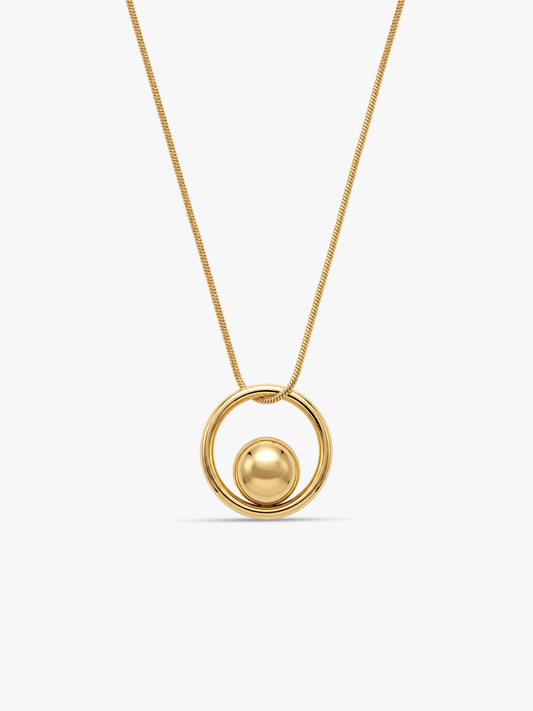 Orbit Energy Gold Plated Pendant with Link Chain