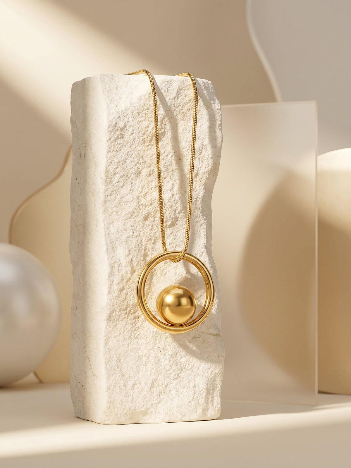 IXIA by GIVA Orbit Energy Gold Plated Pendant with Link Chain