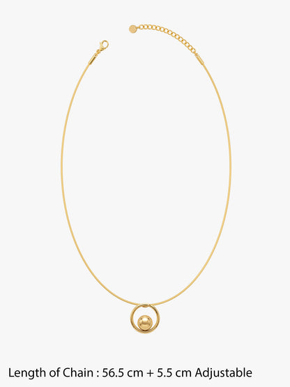 Orbit Energy Gold Plated Pendant with Link Chain