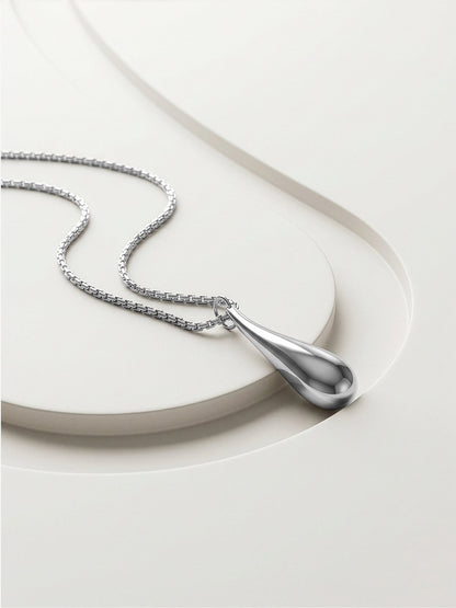 Chrome Mood Rhodium Plated Pendant with Link Chain
