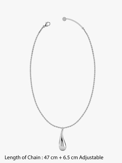 Chrome Mood Rhodium Plated Pendant with Link Chain