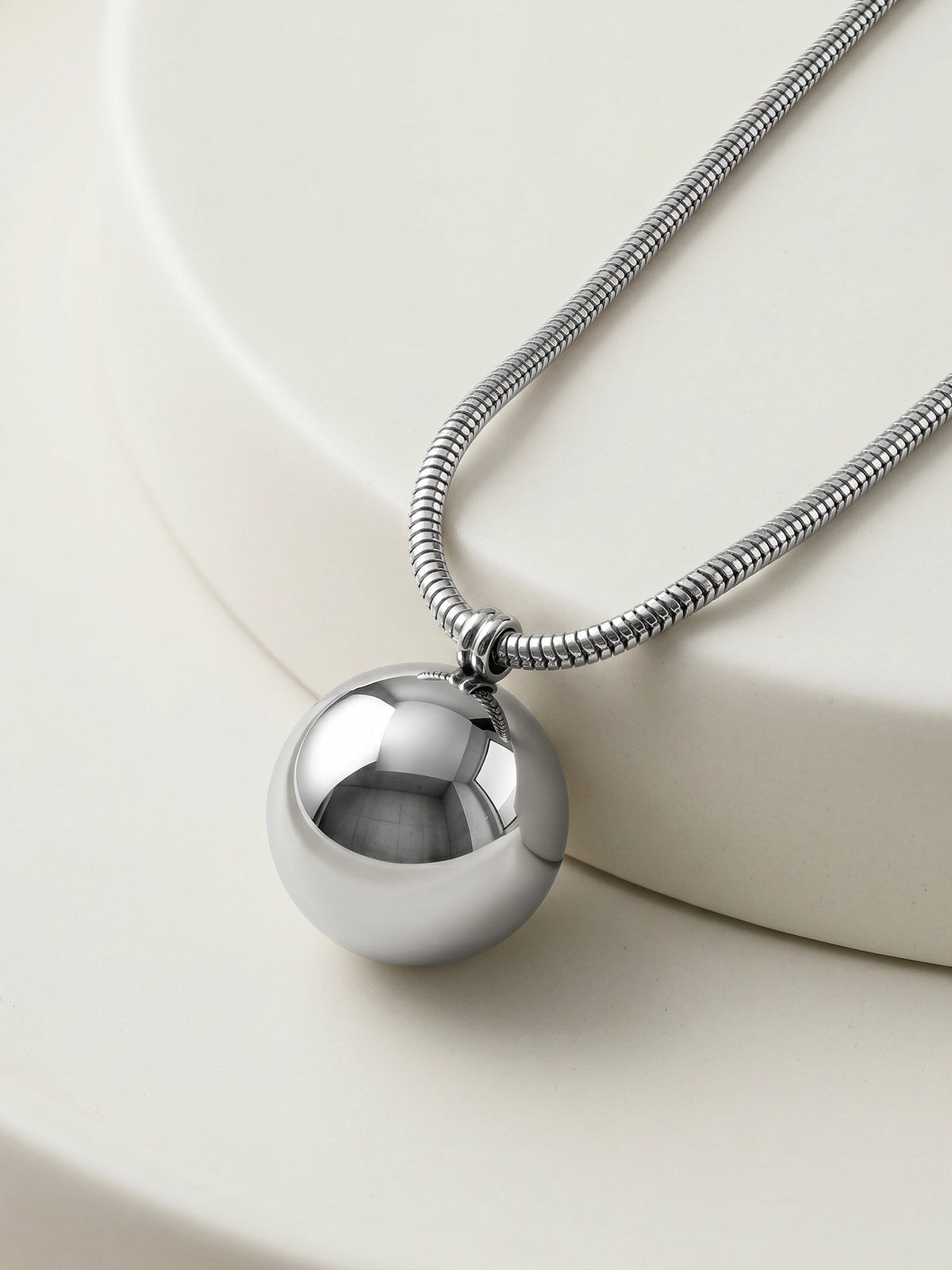 IXIA by GIVA Mirror Ball Rhodium Plated Pendant with Chain