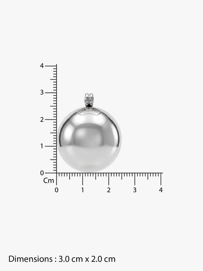Mirror Ball Rhodium Plated Pendant with Chain