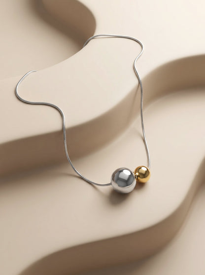 Duo Drift Dual Tone Pendant with Link Chain