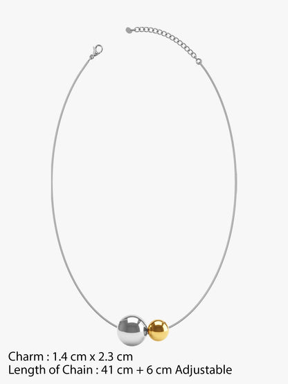 Duo Drift Dual Tone Pendant with Link Chain