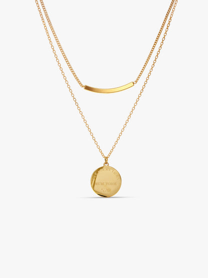 OnnMe by GIVA City Stamp Gold Plated Pendant with Chain