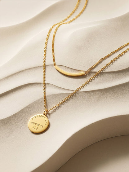 OnnMe by GIVA City Stamp Gold Plated Pendant with Chain