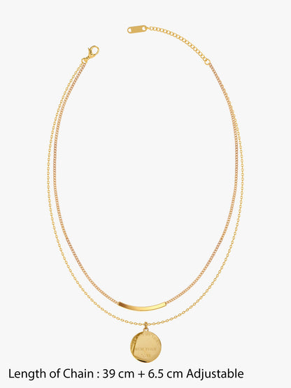 OnnMe by GIVA City Stamp Gold Plated Pendant with Chain