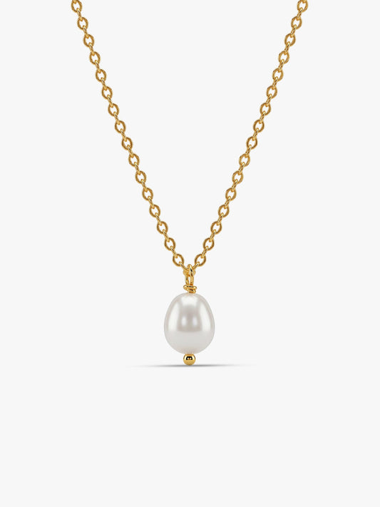 Pearl Mood Gold Plated Pendant with Link Chain
