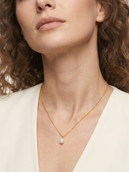 Pearl Mood Gold Plated Pendant with Link Chain