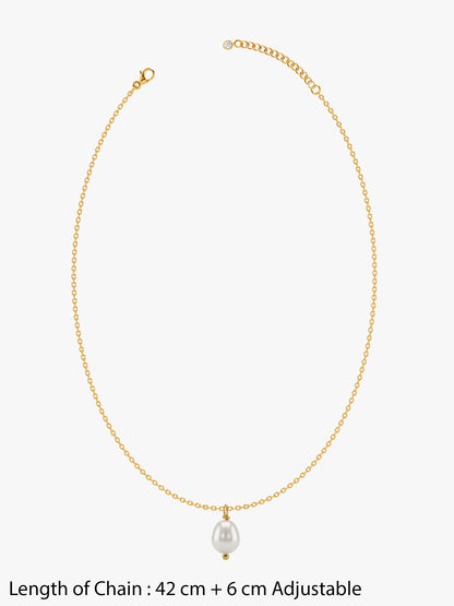 Pearl Mood Gold Plated Pendant with Link Chain