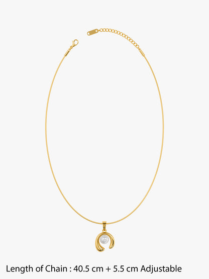 Moon Mood Gold Plated Pendant with Chain